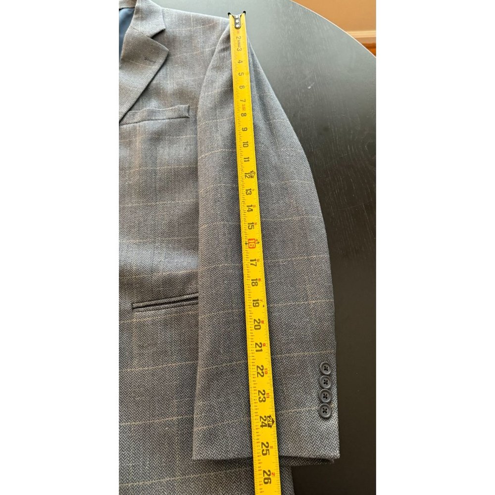 Jos‎ A Bank Silk Wool Sport Coat Mens 42L Herringbone Windowpane Jacket Blazer - Picture 12 of 16